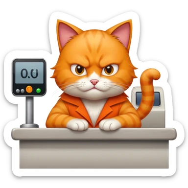 Angry kitty waiting hour at the bmv sticker