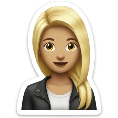 Girl with blonde wolfcut sticker