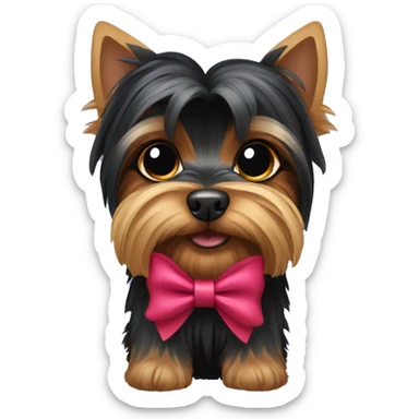 black yorkshire terrier with an bow sticker