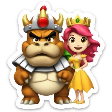 Bowser and princess sticker