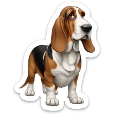 Dog-basset-hound-full-height sticker