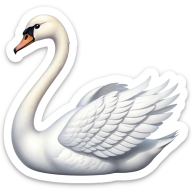 a beautiful white swan sticker