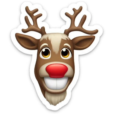 red nosed reindeer   sticker