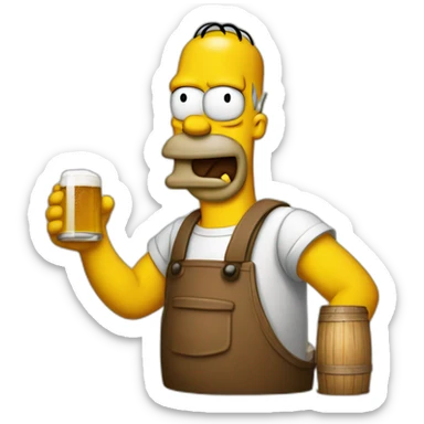 Homer qui bois une bière  sticker