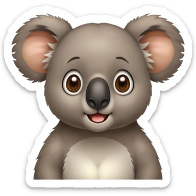 a shocked koala sticker