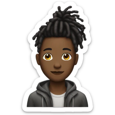 A black boy with his hair up in dreads sticker