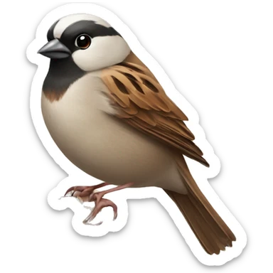 Sparrow holding a phone   sticker