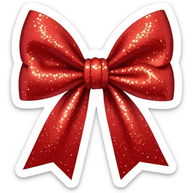 red glitter bow sticker