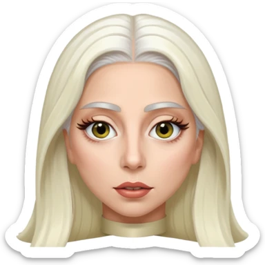Lady Gaga with hazel eyes, long white hair sticker