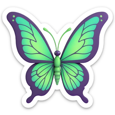 3D cartoon butterfly in digital fantasy art style, vibrant #c0ff53 green wings, glowing highlights, magical particles, dreamy aura, elegant fine vein patterns, layered textures, ornamental accents sticker