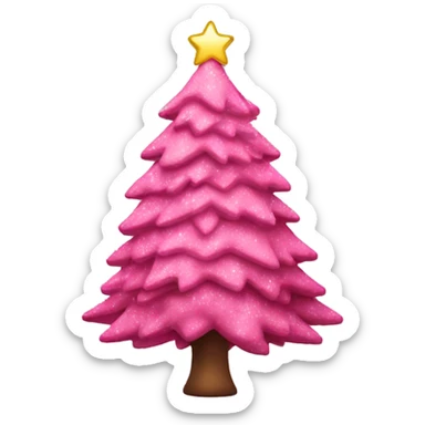 Pink Christmas tree sticker