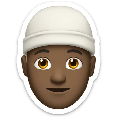 white bald male wearing a hat and hoodie sticker