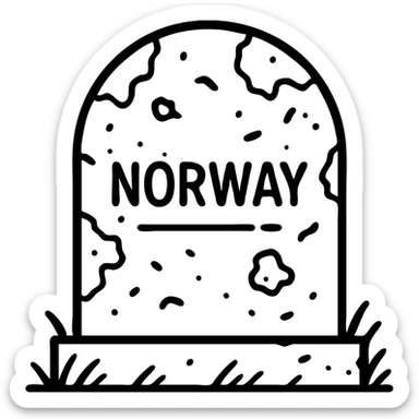 Add moss and weathering to a traditional Norway gravestone without cross, keep the style consistent with the original, no background. sticker