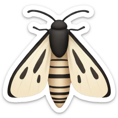 Black and beige moth sticker