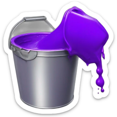 Fill tool Metal bucket tipping pouring purple paint sticker