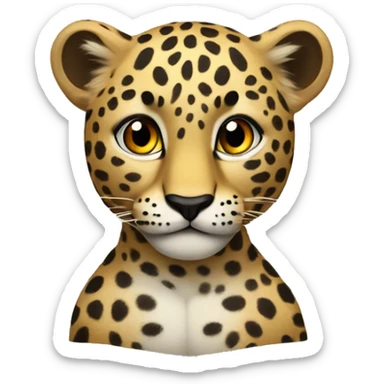 Leopardo con corazon  sticker