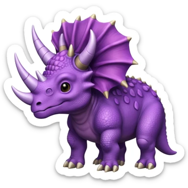 Purple Triceratops emoji sticker
