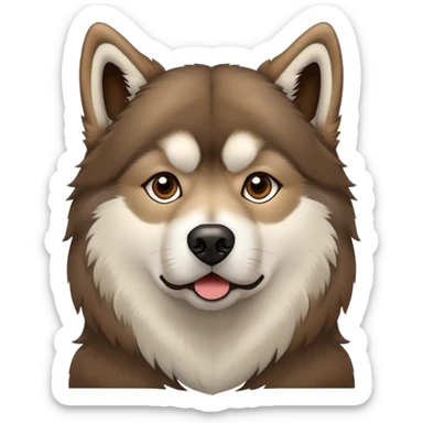 Brown Alaskan Malamute dog sticker