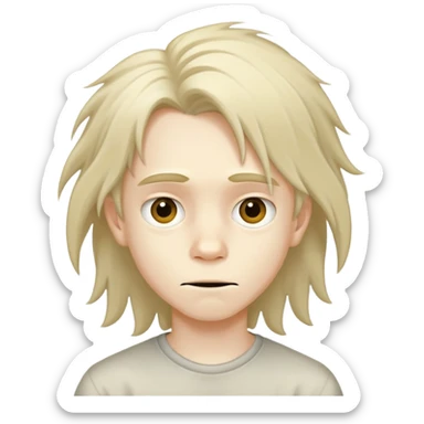 Small 11 year old with kinda long hair who looks weird also is a boy sticker
