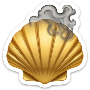 Gold shell with smoke coming out  sticker