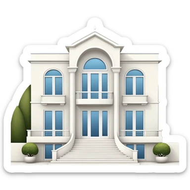white 3 floor modern luxurious villa sticker