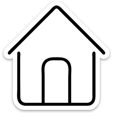 Simple house with a roof and door sticker
