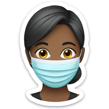 Woman with a face mask  sticker