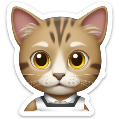 the cat version of tony stark holding an inbox sticker