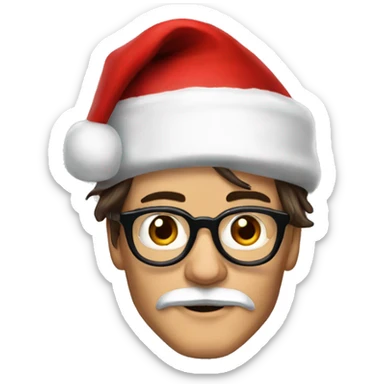 Johnny Depp with santa hat sticker