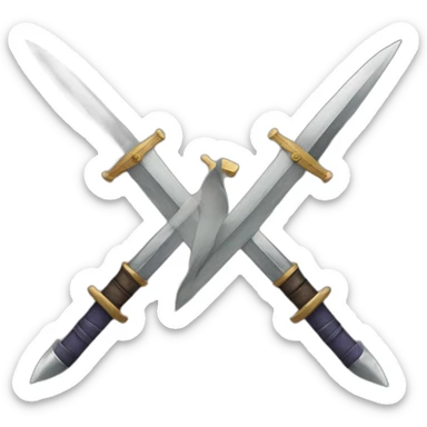 Men cross swords sticker