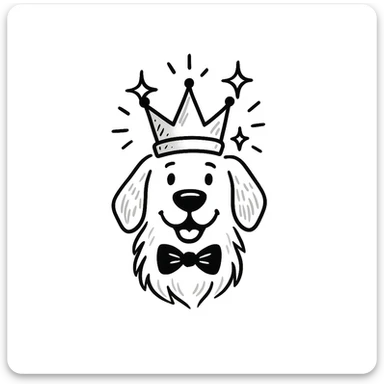 Make the crown sparkle in the style of hand drawn notion doodles, preserving the doodle style look. sticker
