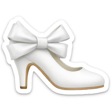 white heels with bow sticker