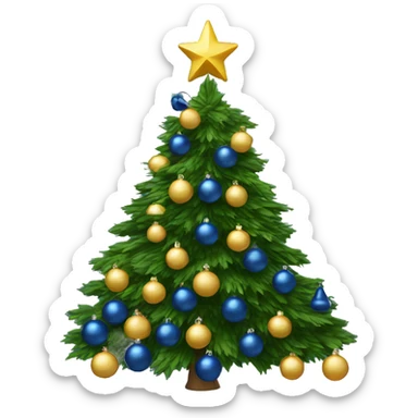 Christmas tree with navy ornaments  sticker