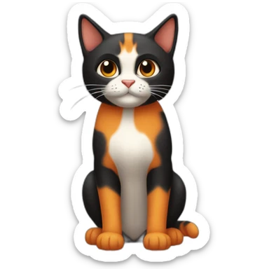 Gato naranja y negro botesando sticker