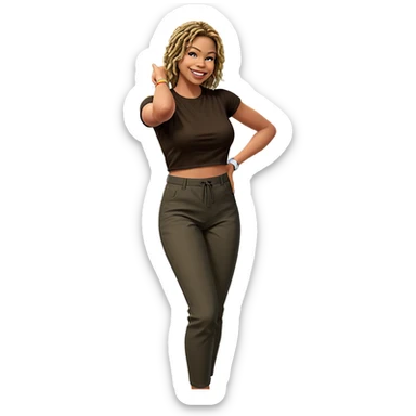 smiling girl in outdoor setting sticker