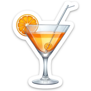 A sophisticated drink with a piece of fruit hanging from it. sticker