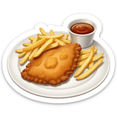 Schnitzel and chips sticker