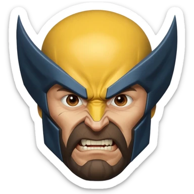 wolverine marvel superhero full mask headshot sticker