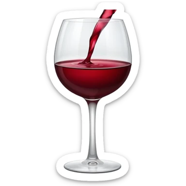 Half full glass of red wine sticker