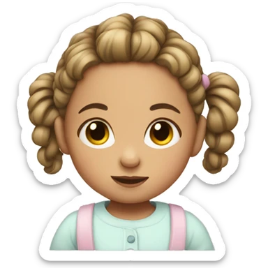 Toddler with pigtails  sticker