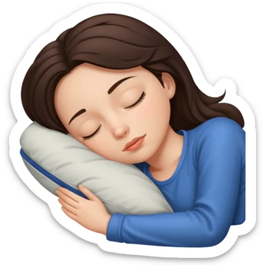 Brunette girl sleeping sticker