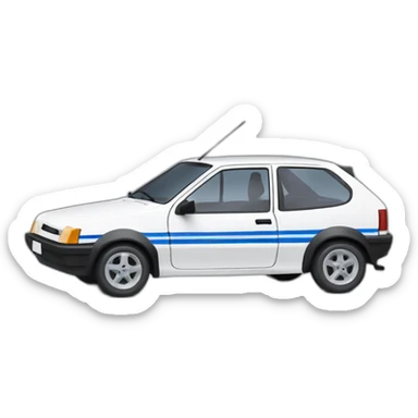 Ford fiesta 1990 White with blue stripe  sticker