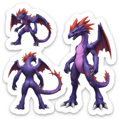  Cool Edgy Digimon-Fakemon-Dragon with edgy markings full body sticker