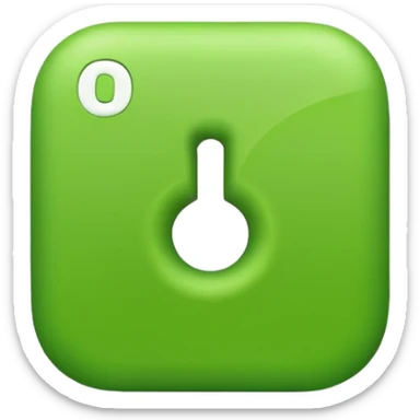 digit one in green color sticker