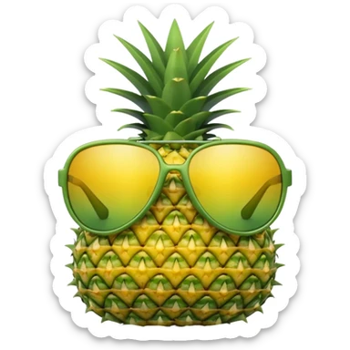 A hat with a sunglasses mixed with and ananas sticker