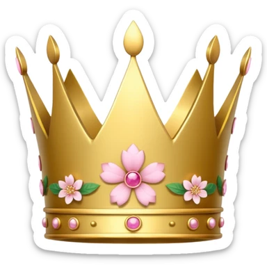 create a crown with japanese symbols and sakura leaf sticker