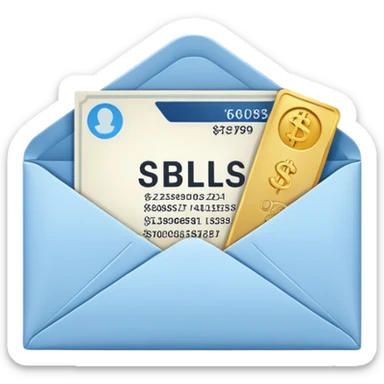 Salary enclosed in an envelope sticker