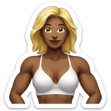 Muscular woman bikini sticker