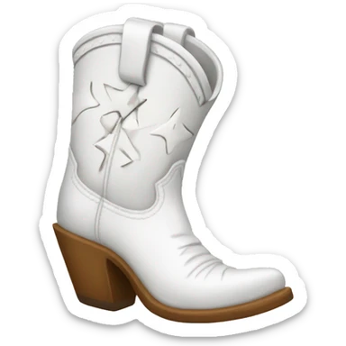 White cowgirl boot sticker