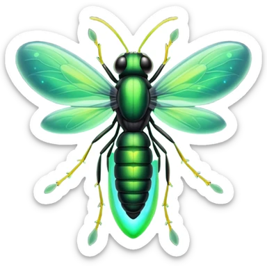 Green firefly  sticker